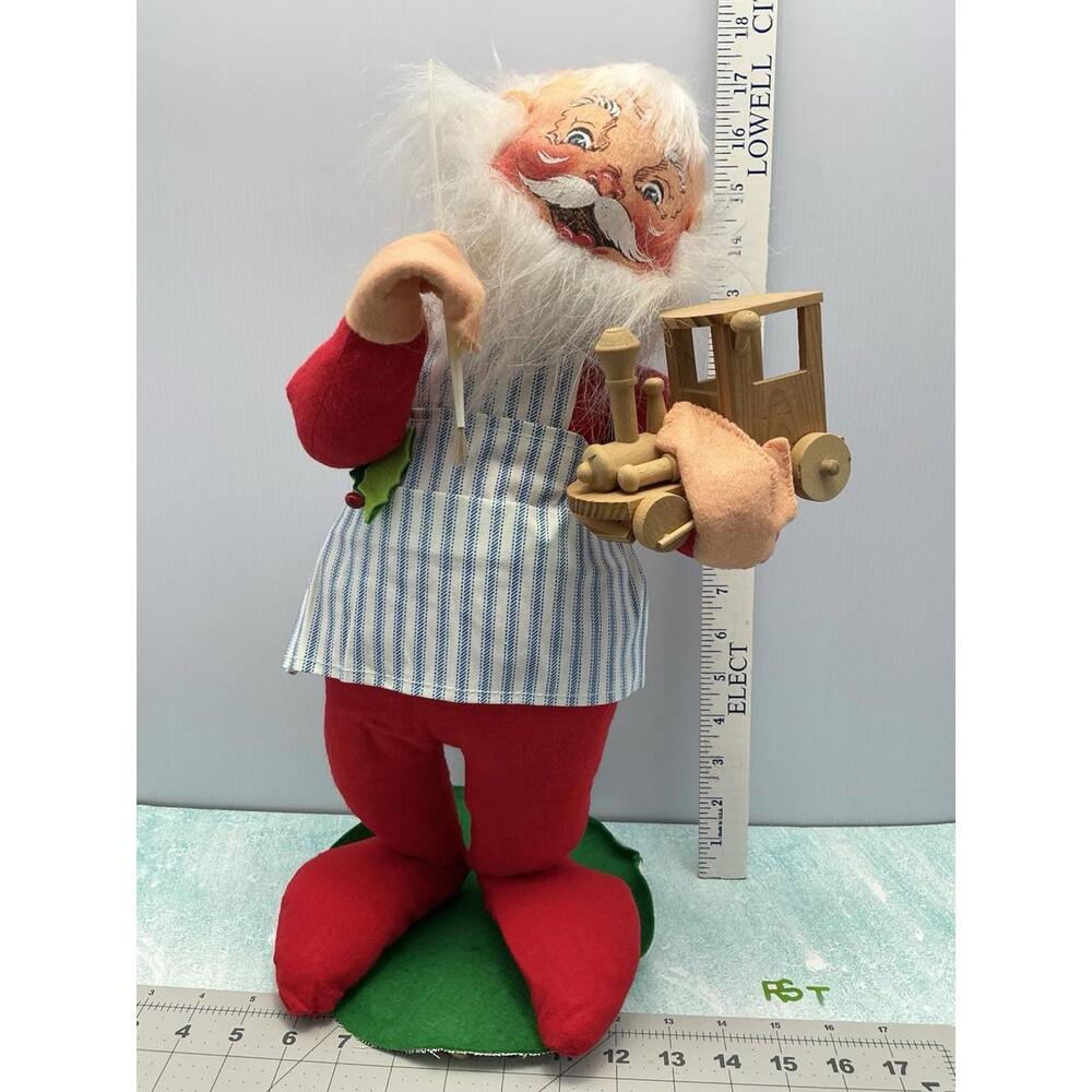 ANNALEE 18" SANTA CLAUS PAINTING TOY TRAIN ENGINE VINTAGE 1981‎ CHRISTMAS USA
